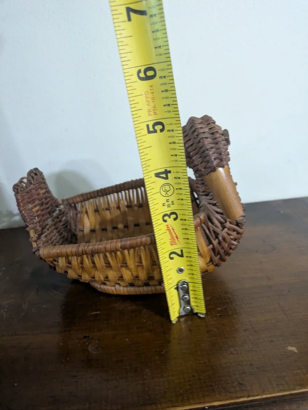 Vintage Woven Wicker Duck Basket | Rattan Boho Farmhouse Decor Cottagecore Farm